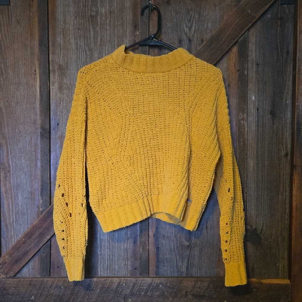 Hollister Mustard Cowl Neck Sweater